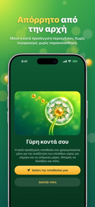 Pollen Radar: privacy