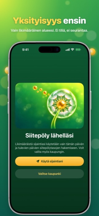 Pollen Radar: privacy